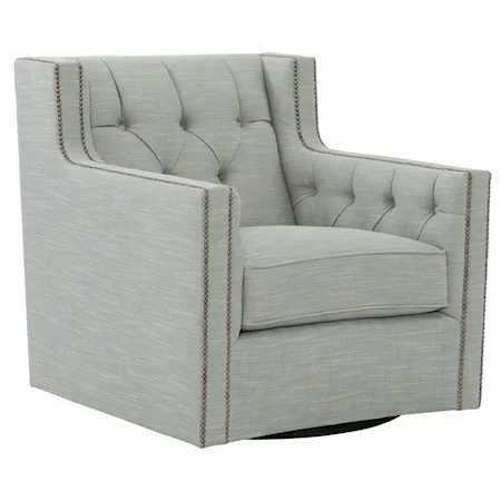 Swivel Chair with Nail Head Trim